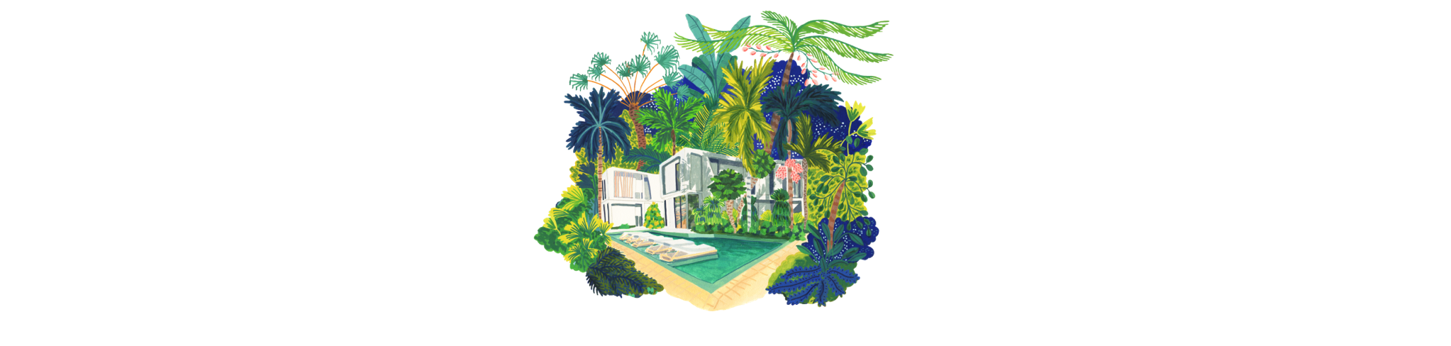 La Maison Palmier Abidjan, hotel palmier Abidjan, villa palmier, illustration